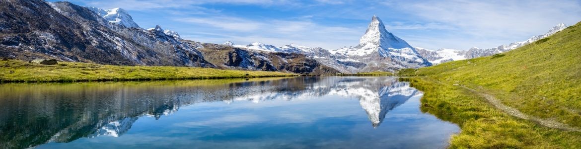Vista de Matterhorn en Zermatt, Alpes suizos