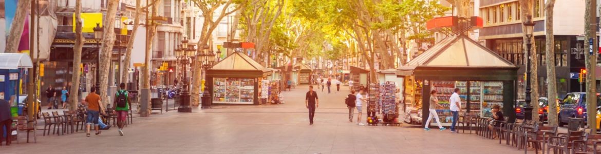Rambla de Barcelona por la mañana temprano